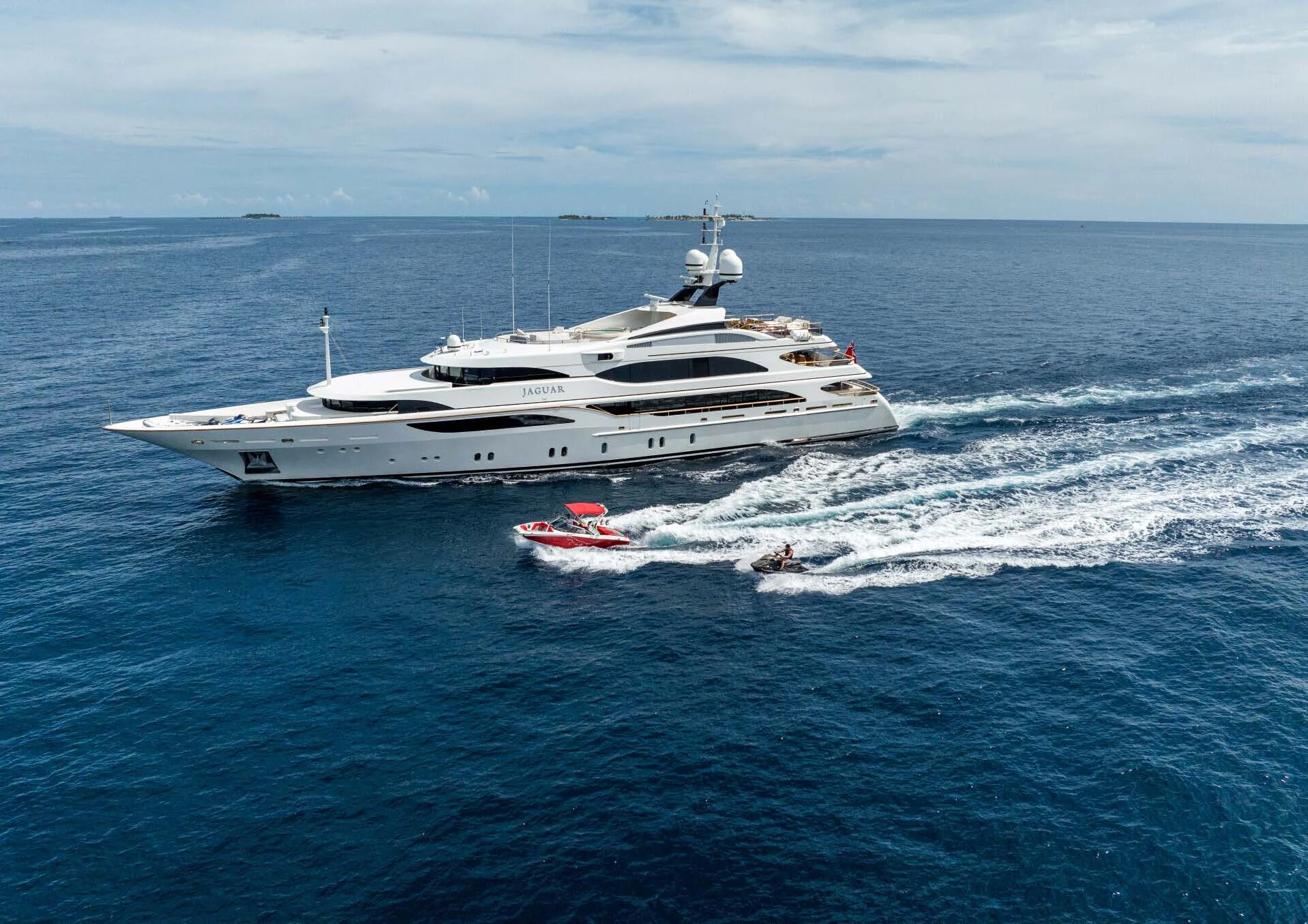 a boat in the water aboard JAGUAR Yacht for Charter