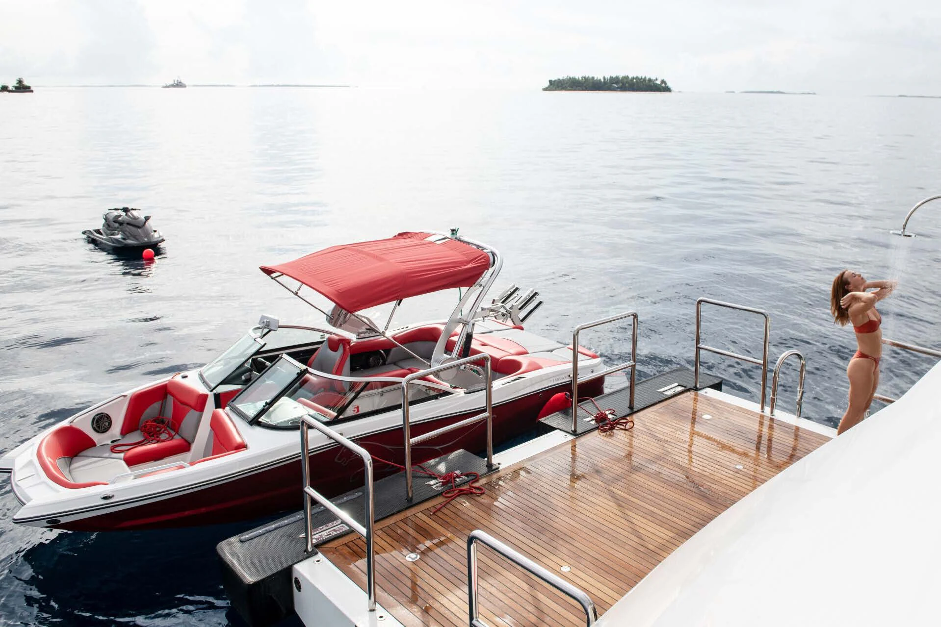 a boat on the water aboard JAGUAR Yacht for Charter