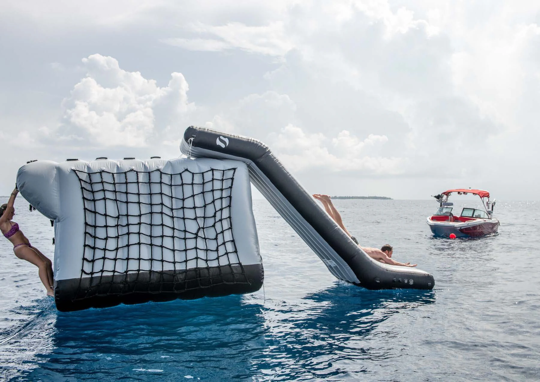 a couple of people in a boat aboard JAGUAR Yacht for Charter