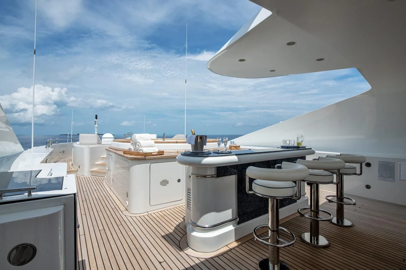 a room with a table and chairs aboard JAGUAR Yacht for Charter