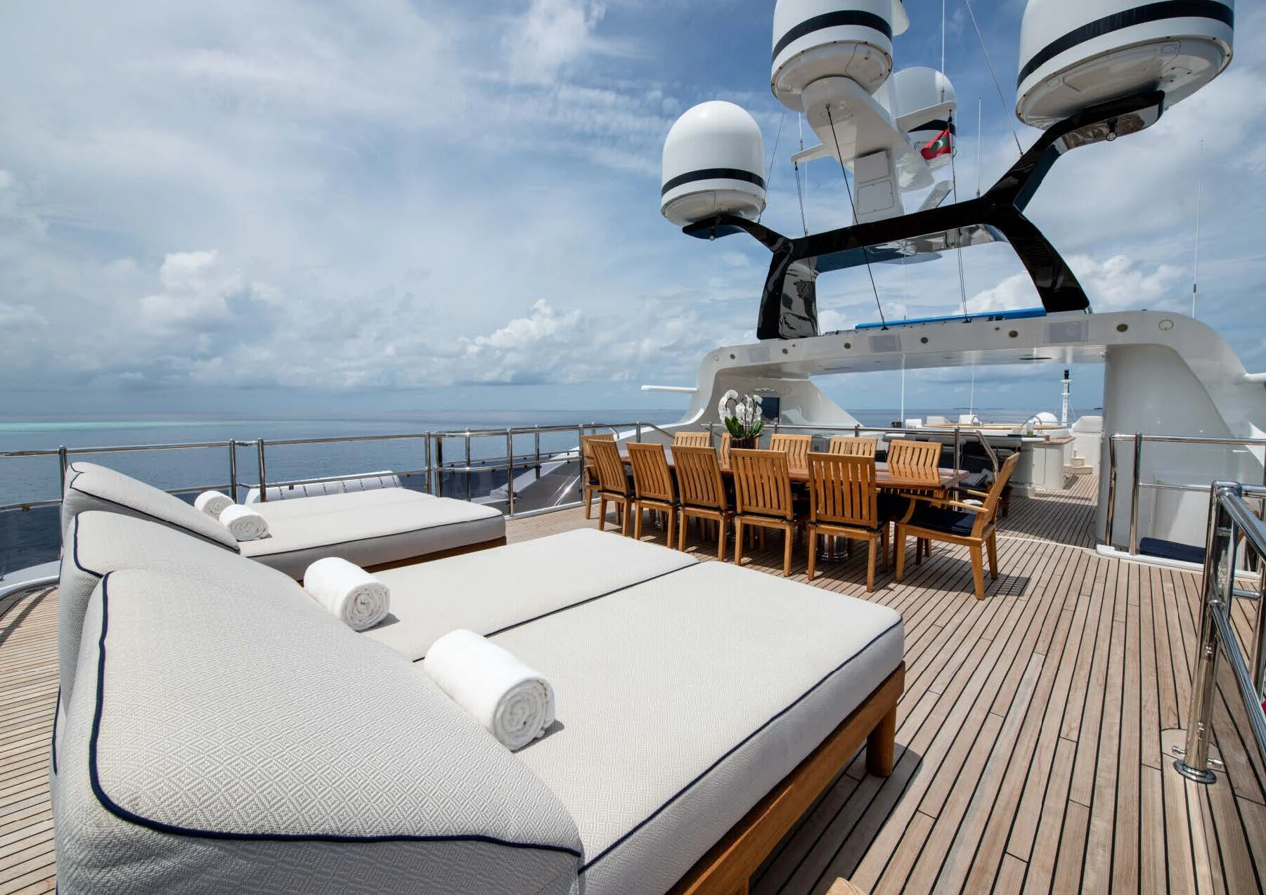 a boat on a deck aboard JAGUAR Yacht for Charter