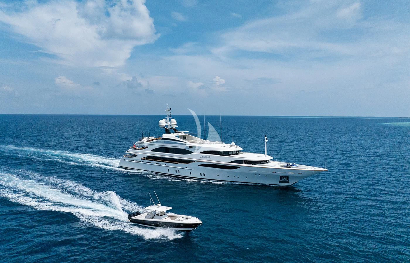 a boat on the water aboard JAGUAR Yacht for Charter