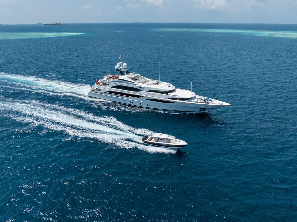 a boat on the water aboard JAGUAR Yacht for Charter