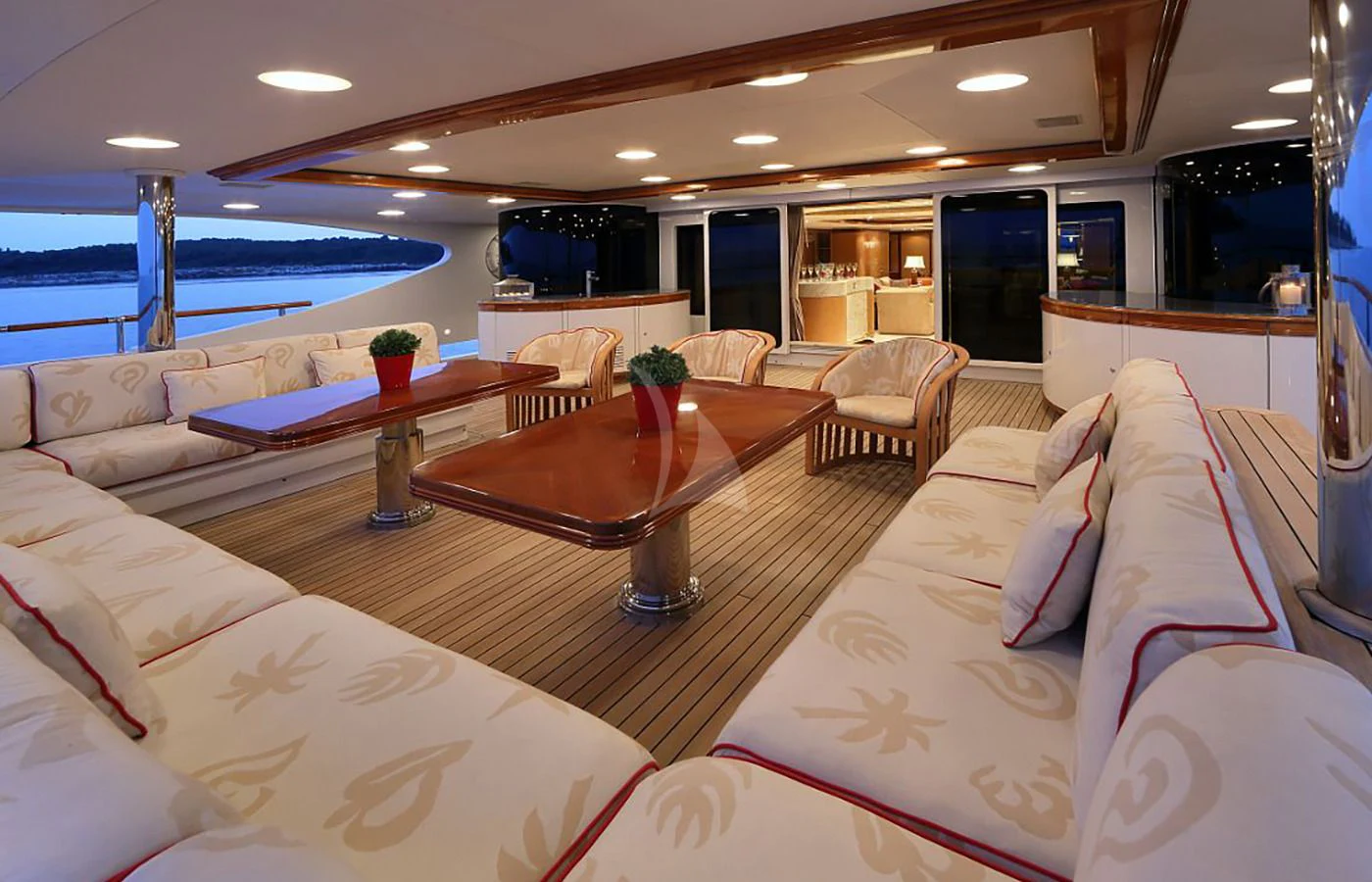 a room with a table and chairs aboard JAGUAR Yacht for Charter