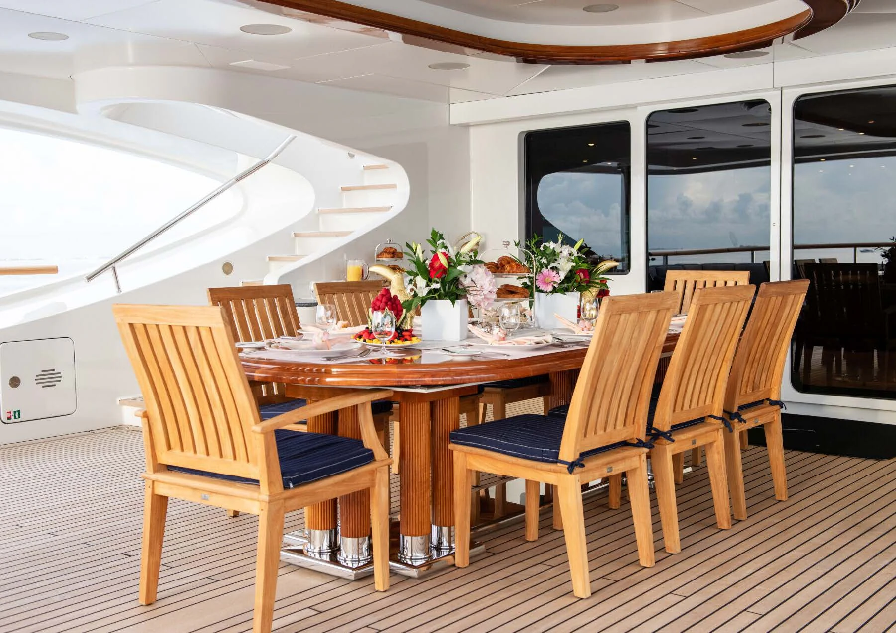 a table and chairs in a room aboard JAGUAR Yacht for Charter