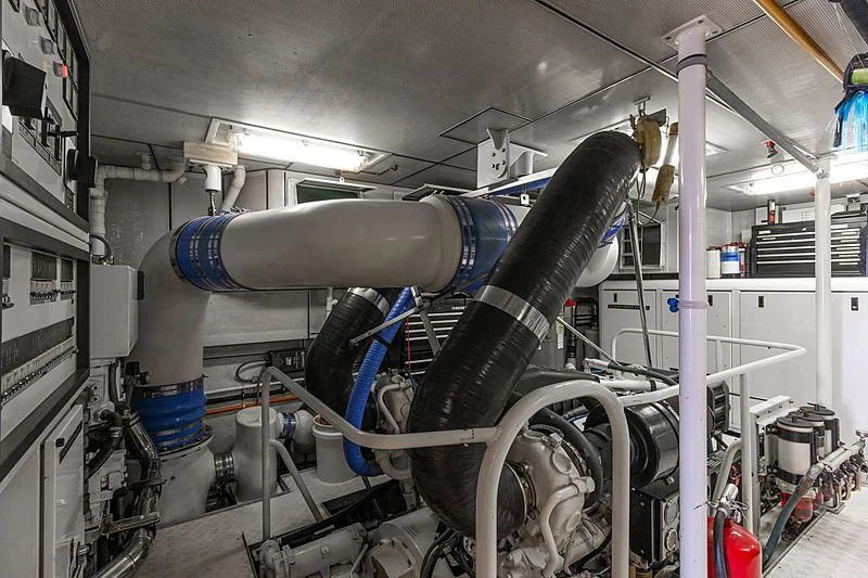 a machine with pipes aboard LEMONADE Yacht for Sale