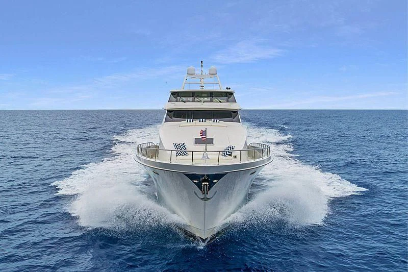 a large ship on the water aboard LEMONADE Yacht for Sale