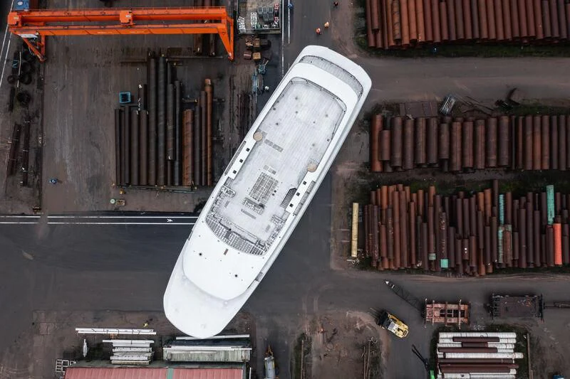 a rocket on a pad aboard DRIZZLE Yacht for Sale