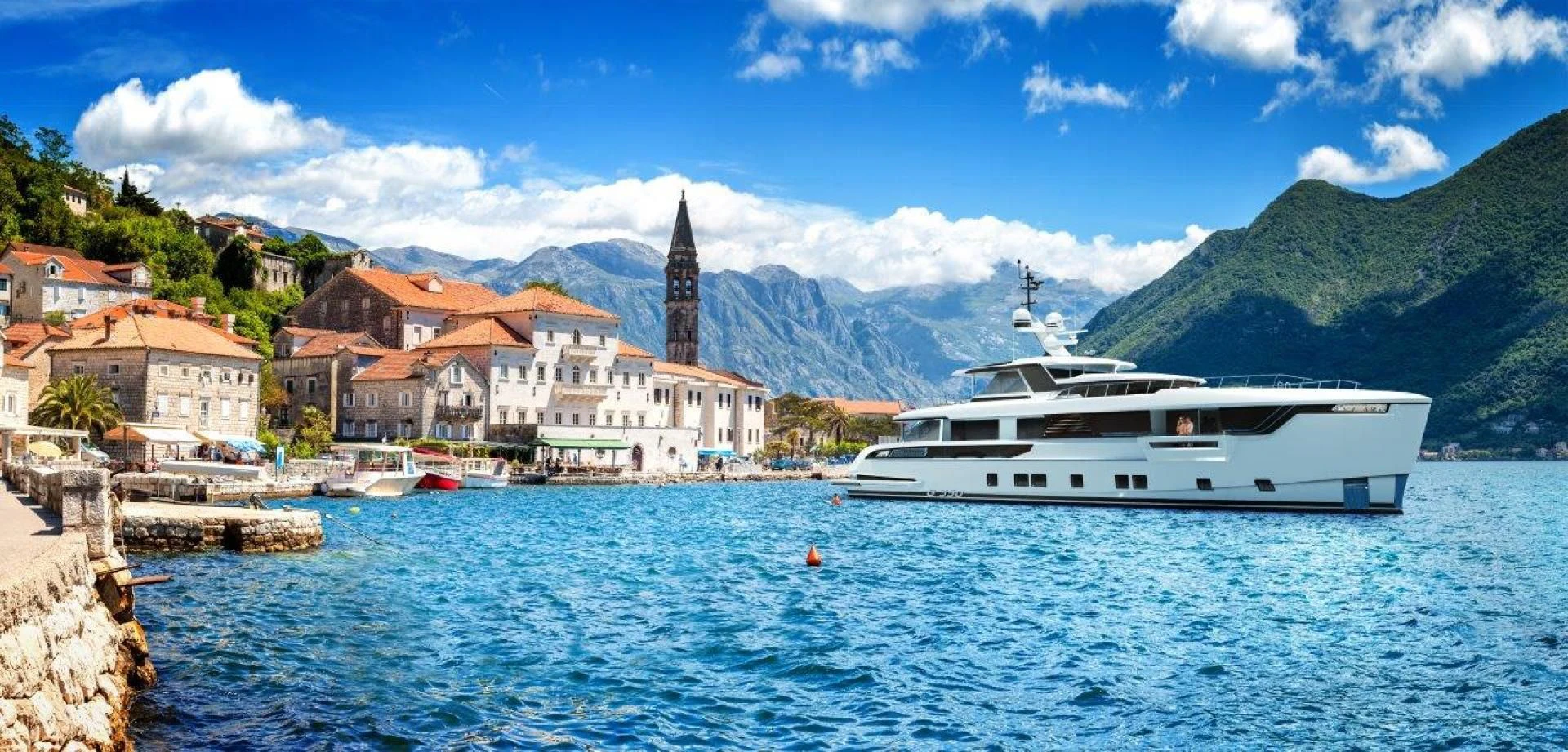 a boat in the water aboard DYNAMIQ GLOBAL 350 Yacht for Sale