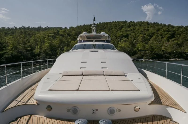 the front of a boat aboard CEYLANIM Yacht for Sale