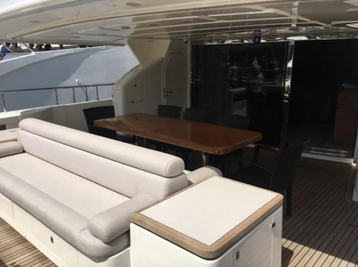 a room with couches and a table aboard CEYLANIM Yacht for Sale