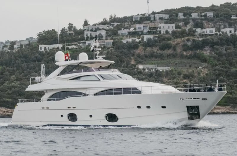 a white yacht on the water aboard CEYLANIM Yacht for Sale