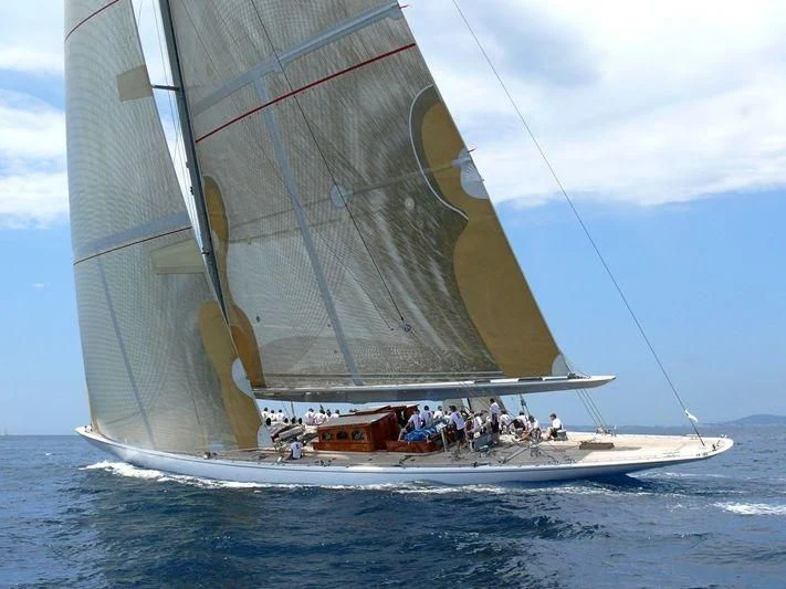 a sailboat with people on it aboard RANGER Yacht for Sale