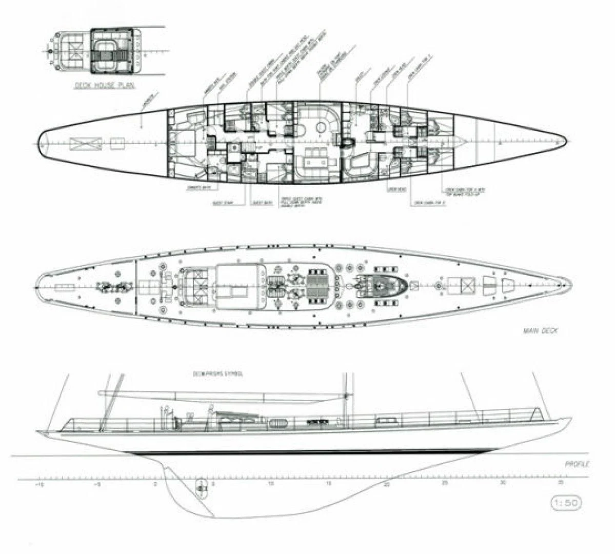 diagram, engineering drawing aboard RANGER Yacht for Sale