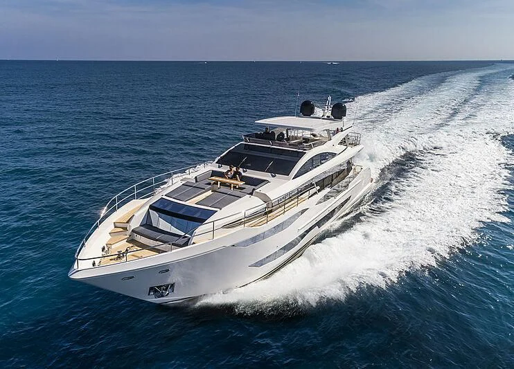a high angle view of a ship aboard THETIS Yacht for Sale