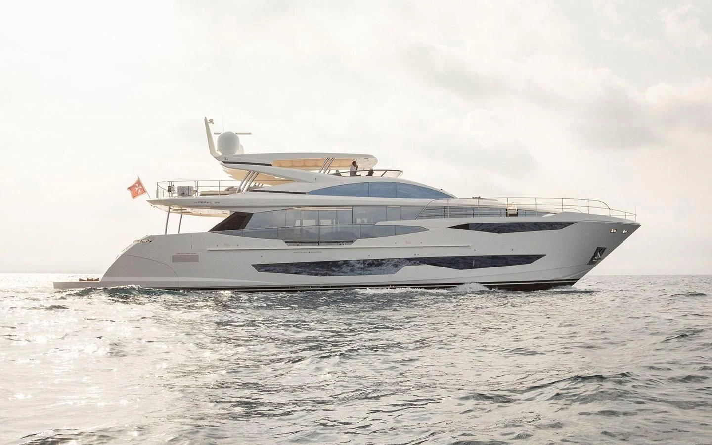 a boat in the water aboard THETIS Yacht for Sale