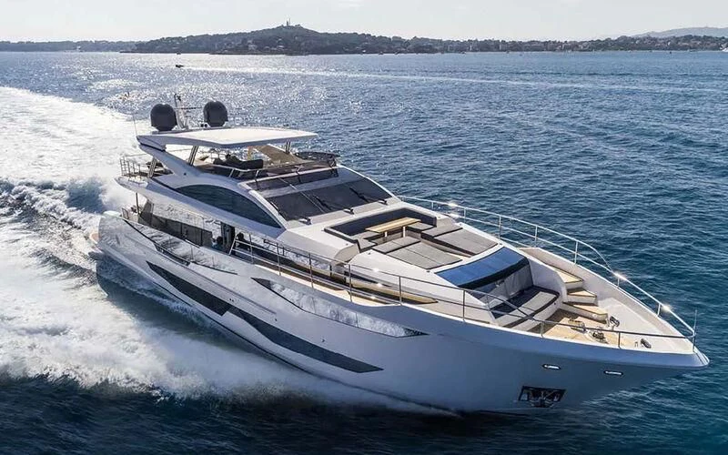 a boat on the water aboard THETIS Yacht for Sale