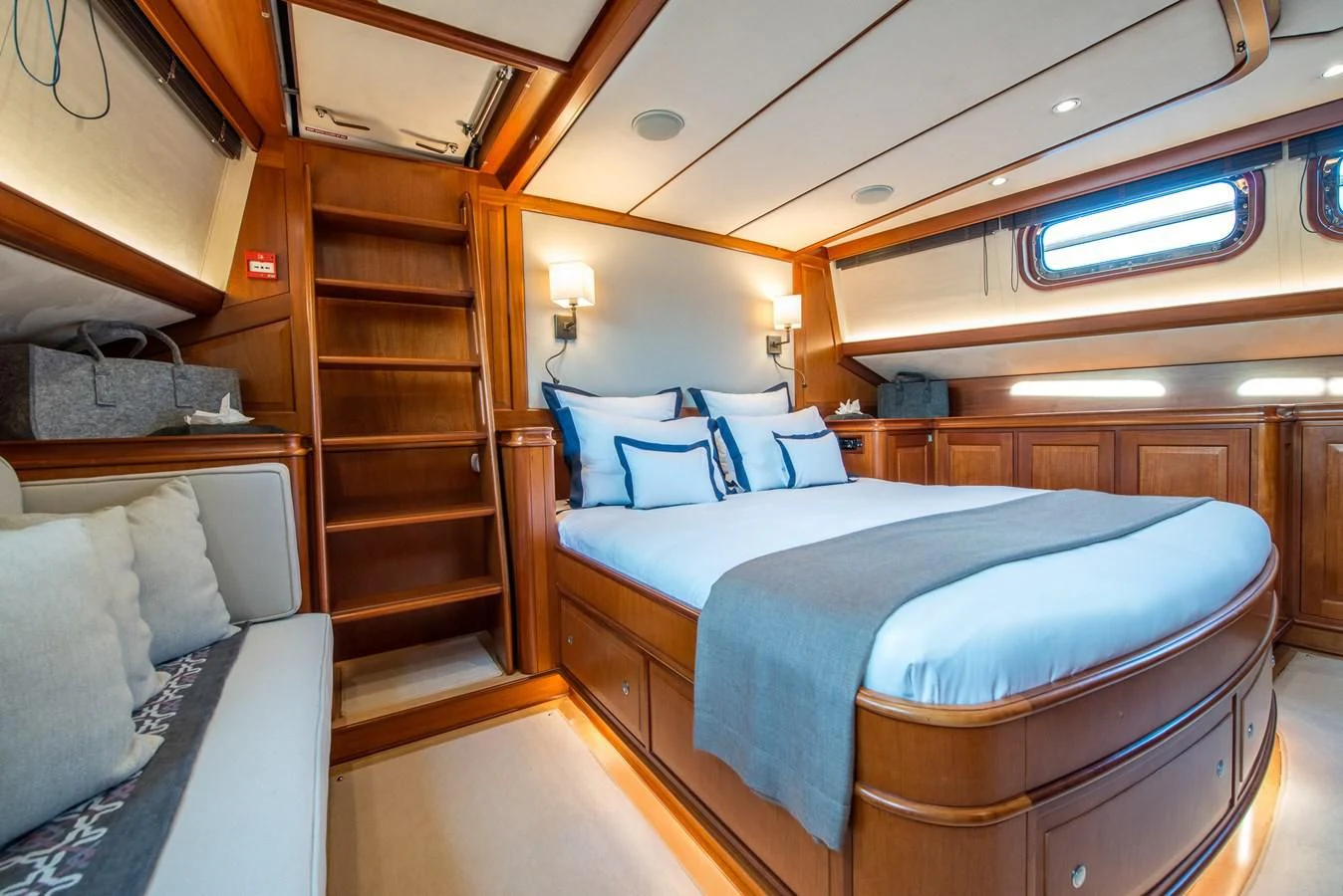 a room with bunk beds aboard AVENTURA Yacht for Sale
