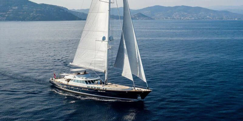 a boat in the water aboard AVENTURA Yacht for Sale
