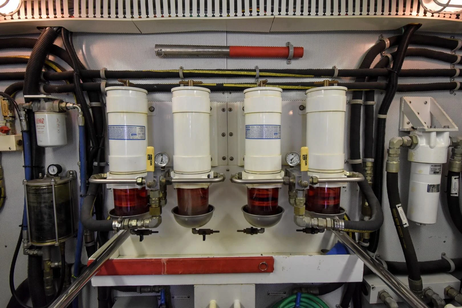 a machine with a red handle aboard CLEW LESS Yacht for Sale