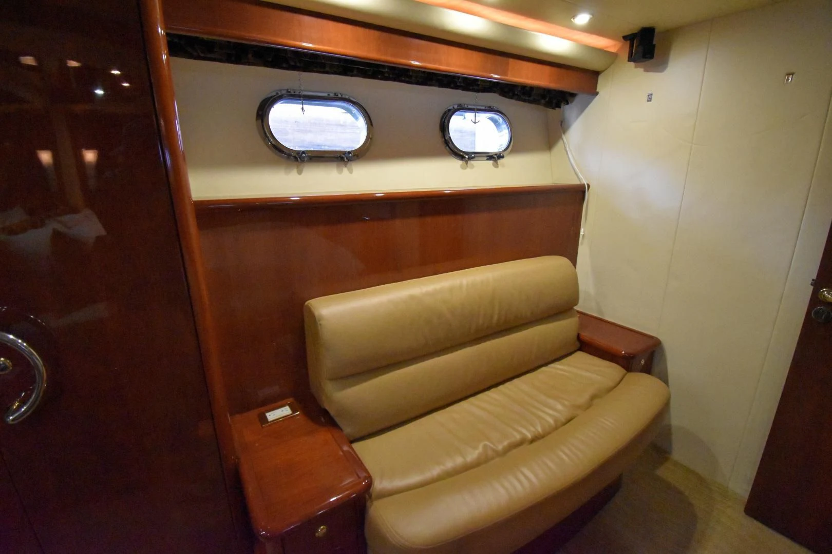 a chair in a room aboard CLEW LESS Yacht for Sale