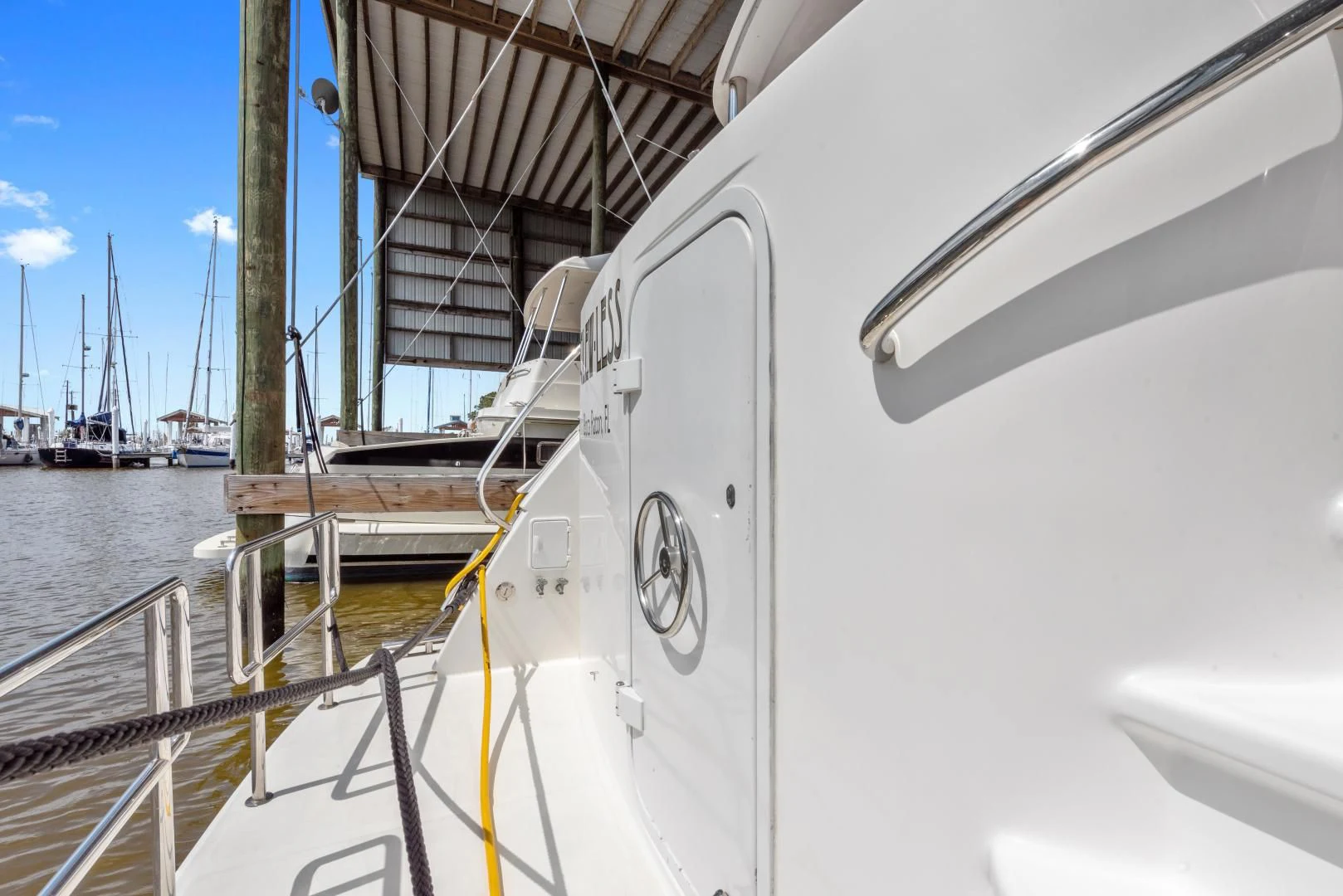 a boat on the water aboard CLEW LESS Yacht for Sale