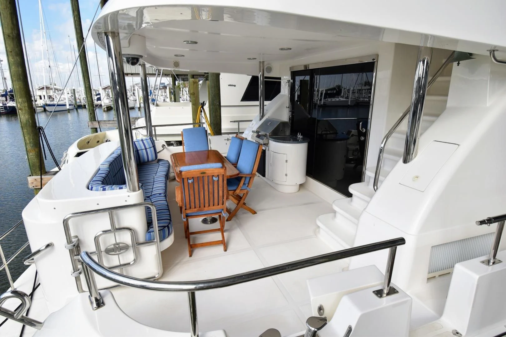 a boat on a deck aboard CLEW LESS Yacht for Sale