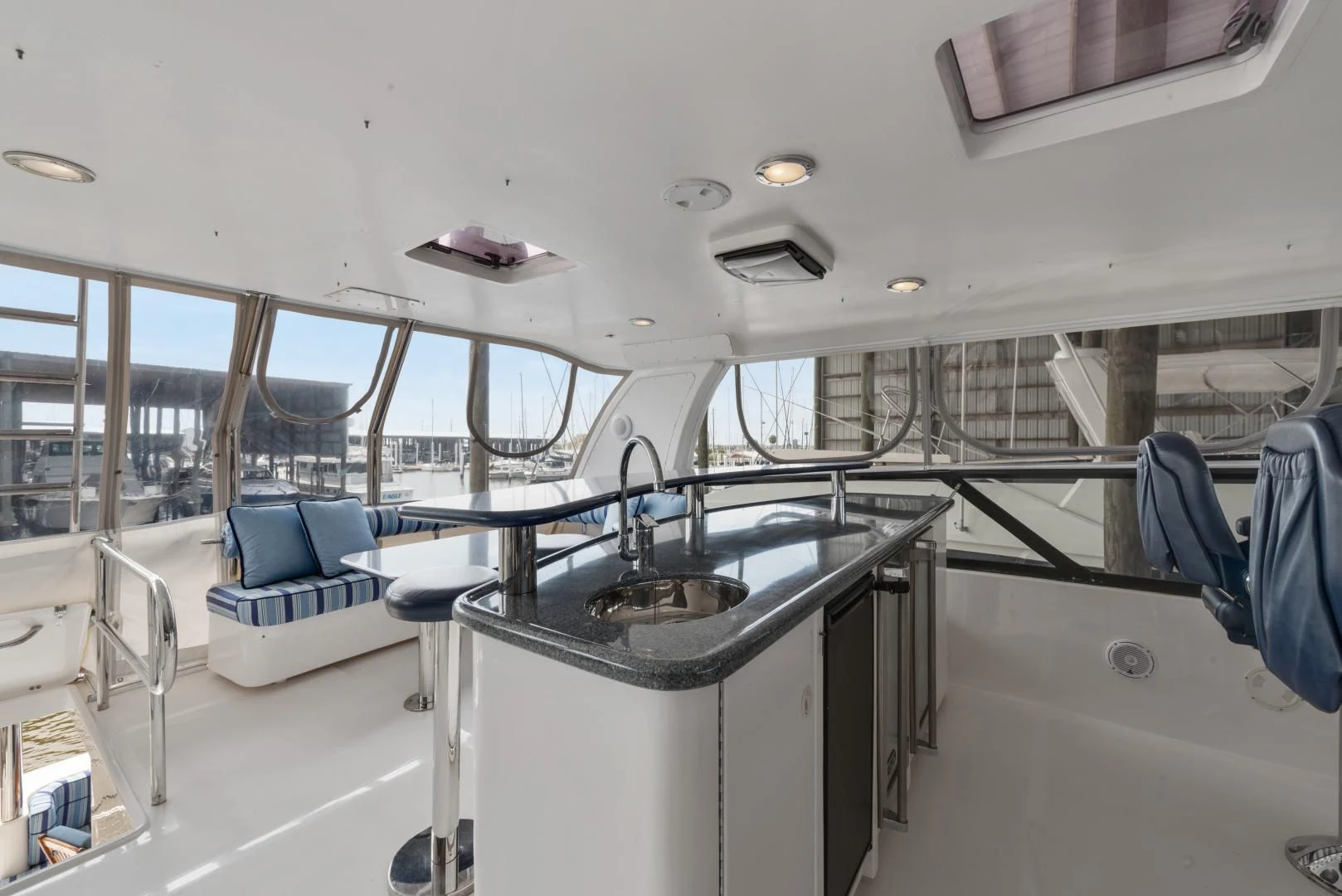 inside of a ship aboard CLEW LESS Yacht for Sale
