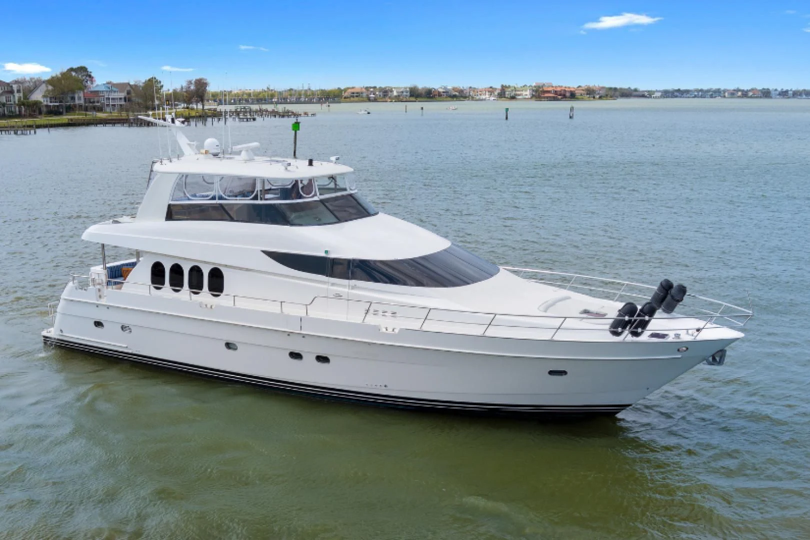 a white yacht in the water aboard CLEW LESS Yacht for Sale