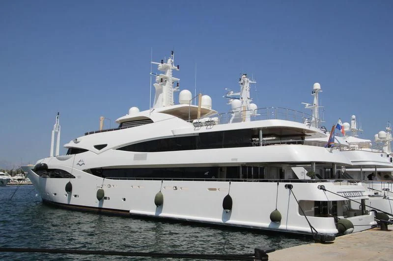 a large white yacht aboard ALOUETTE II Yacht for Sale
