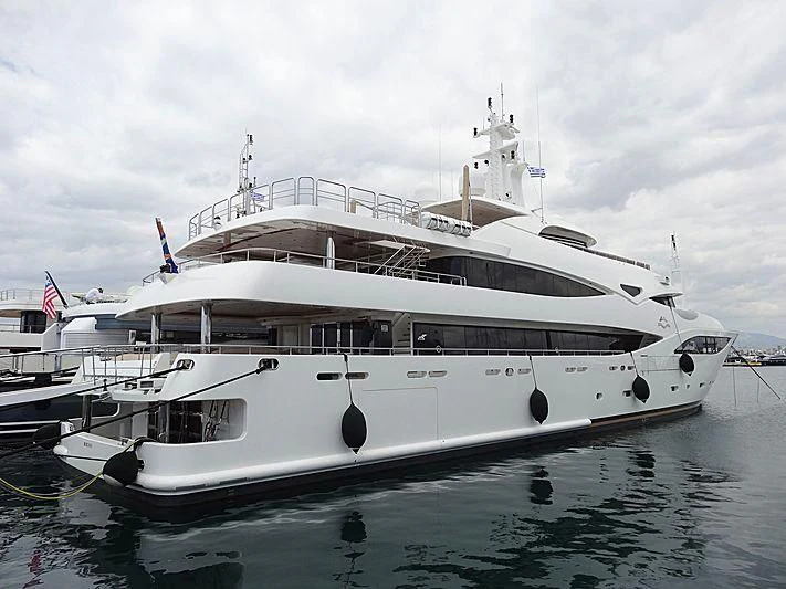 a large white yacht aboard ALOUETTE II Yacht for Sale