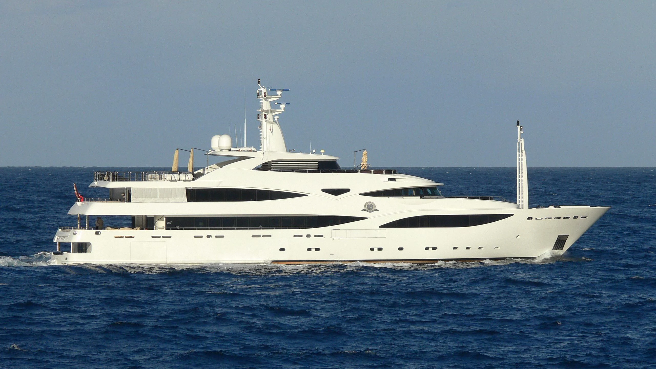 a white yacht in the water aboard ALOUETTE II Yacht for Sale