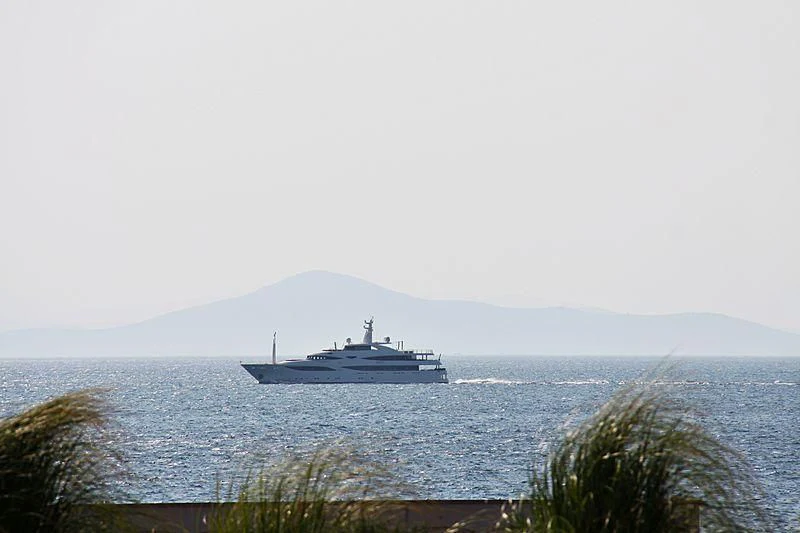 a ship in the ocean aboard ALOUETTE II Yacht for Sale