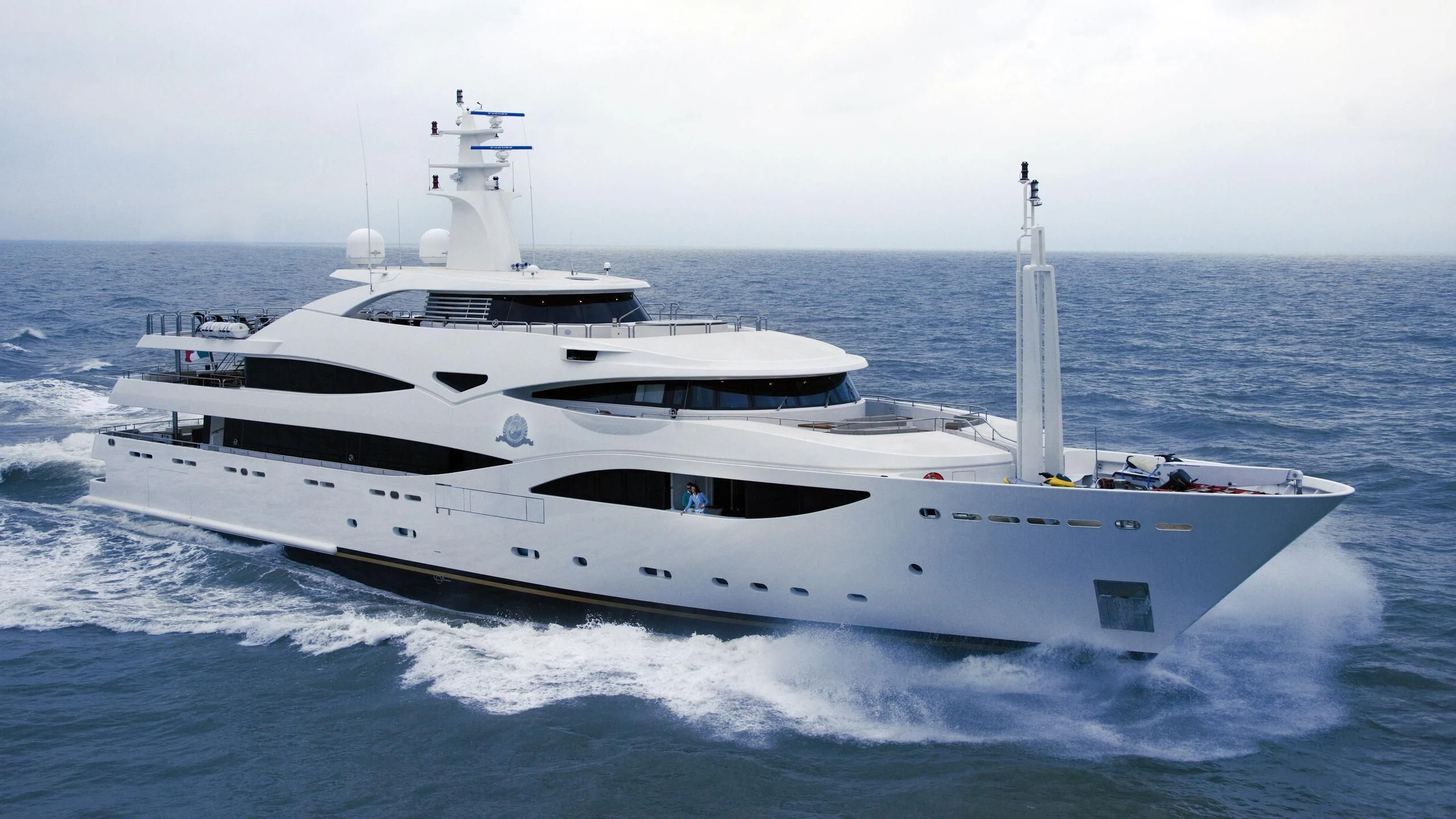 a large white yacht aboard ALOUETTE II Yacht for Sale