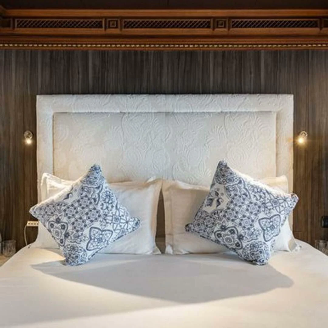 pillows on a bed aboard IRAMA Yacht for Sale