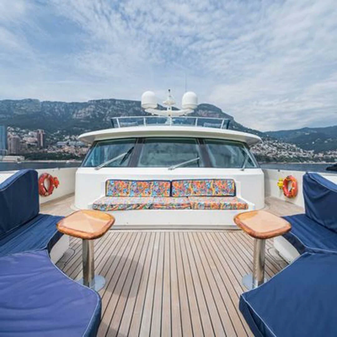a boat on a deck aboard IRAMA Yacht for Sale