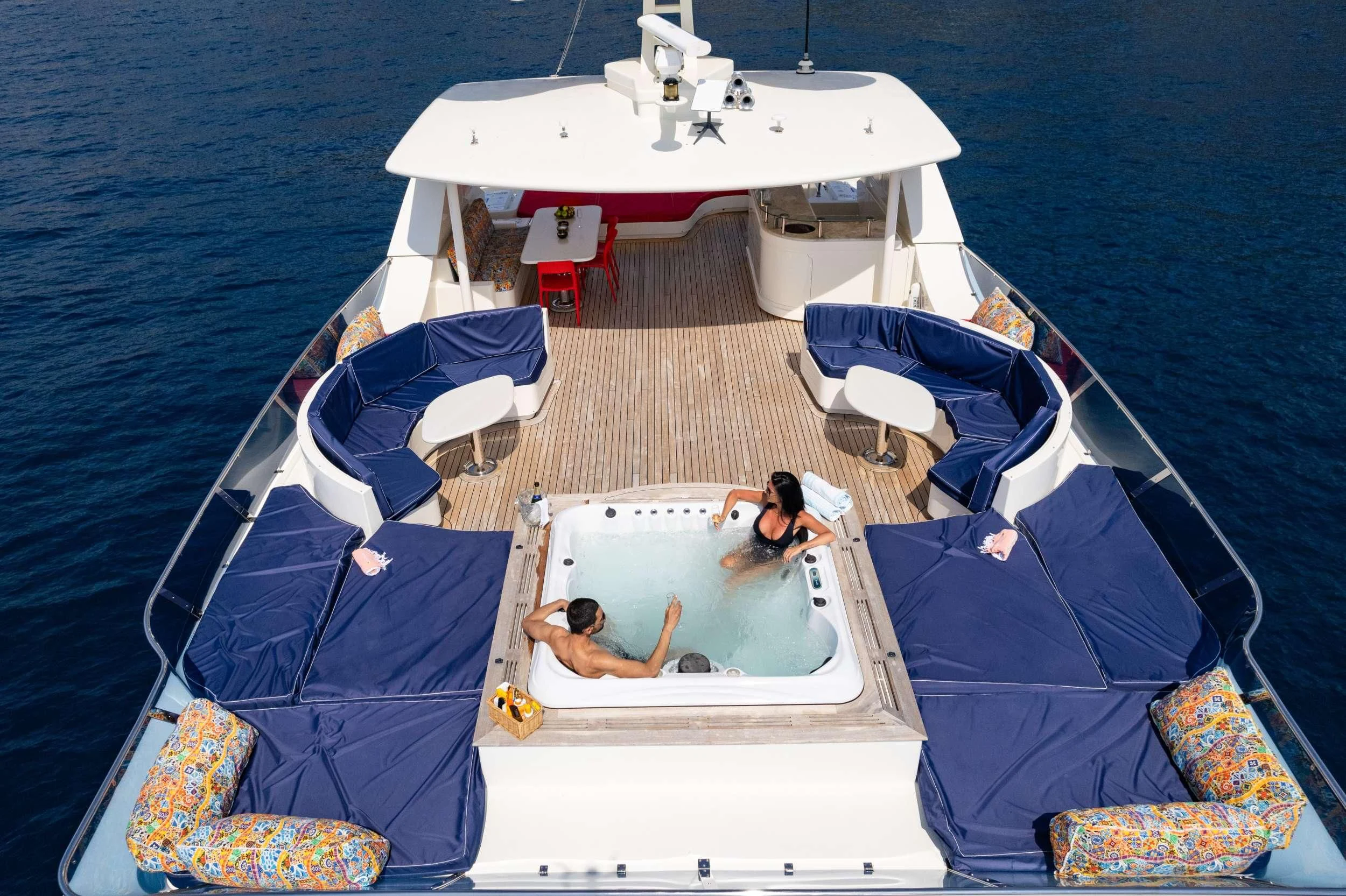 a boat with people on it aboard IRAMA Yacht for Sale