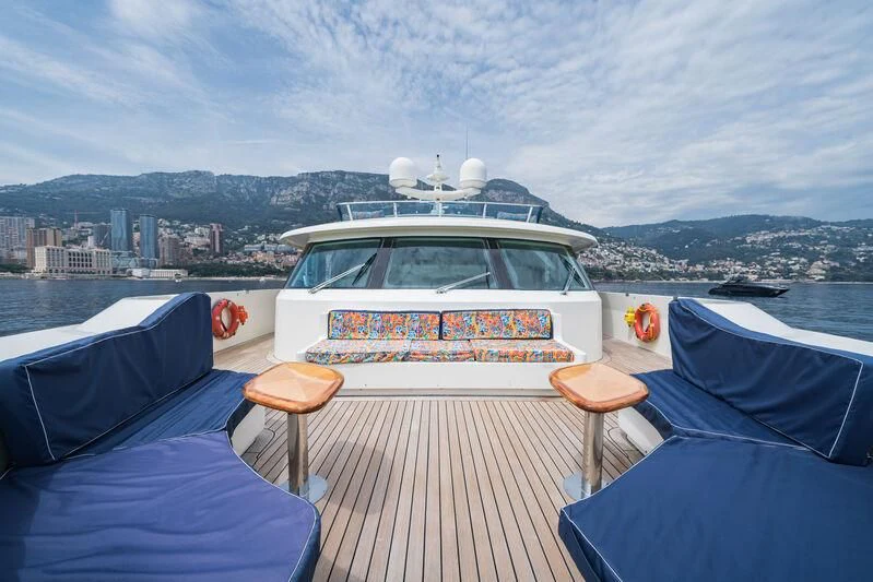 a boat on a deck aboard IRAMA Yacht for Sale