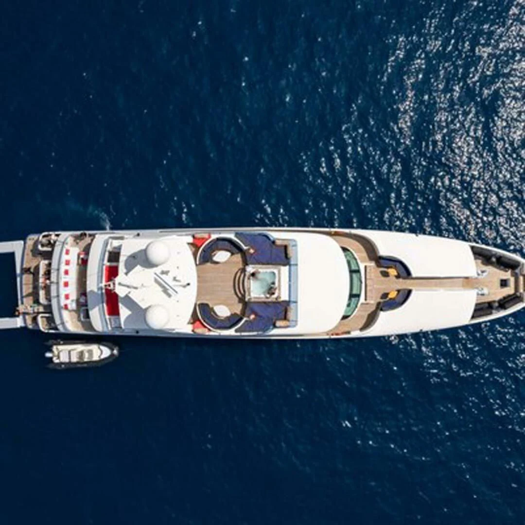 a space ship in space aboard IRAMA Yacht for Sale