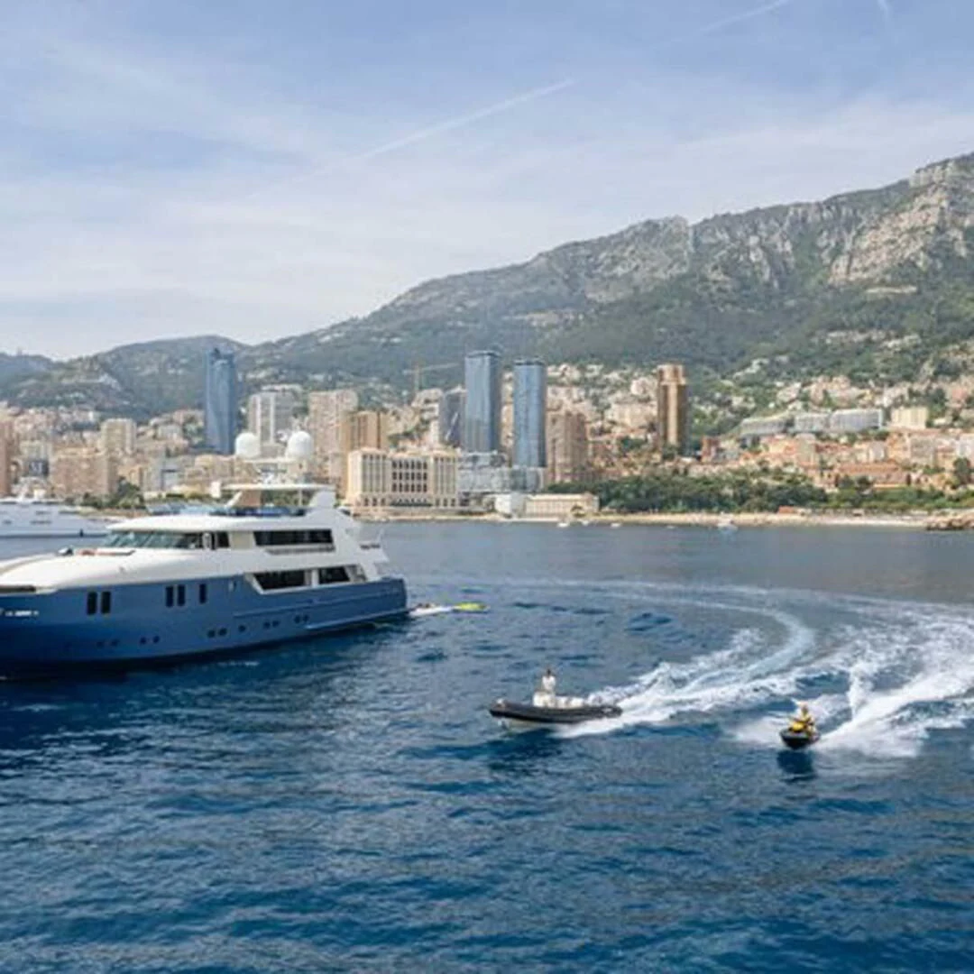 a boat on the water aboard IRAMA Yacht for Sale