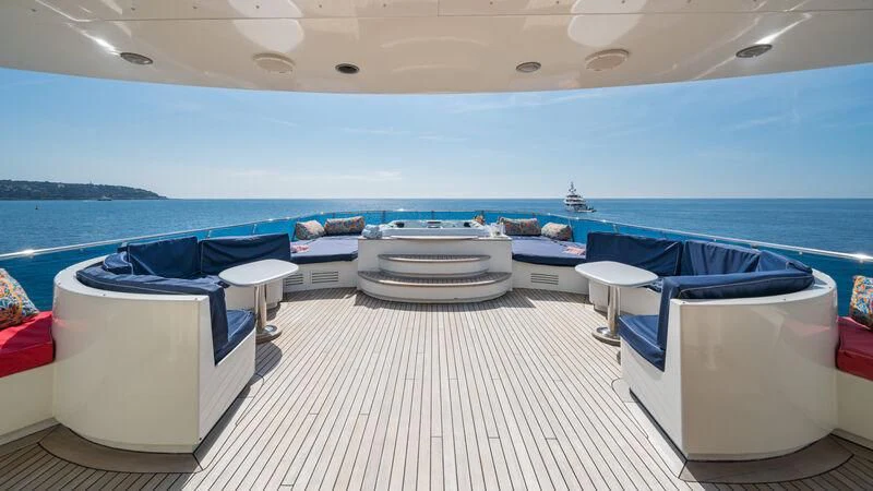 a boat on the water aboard IRAMA Yacht for Sale