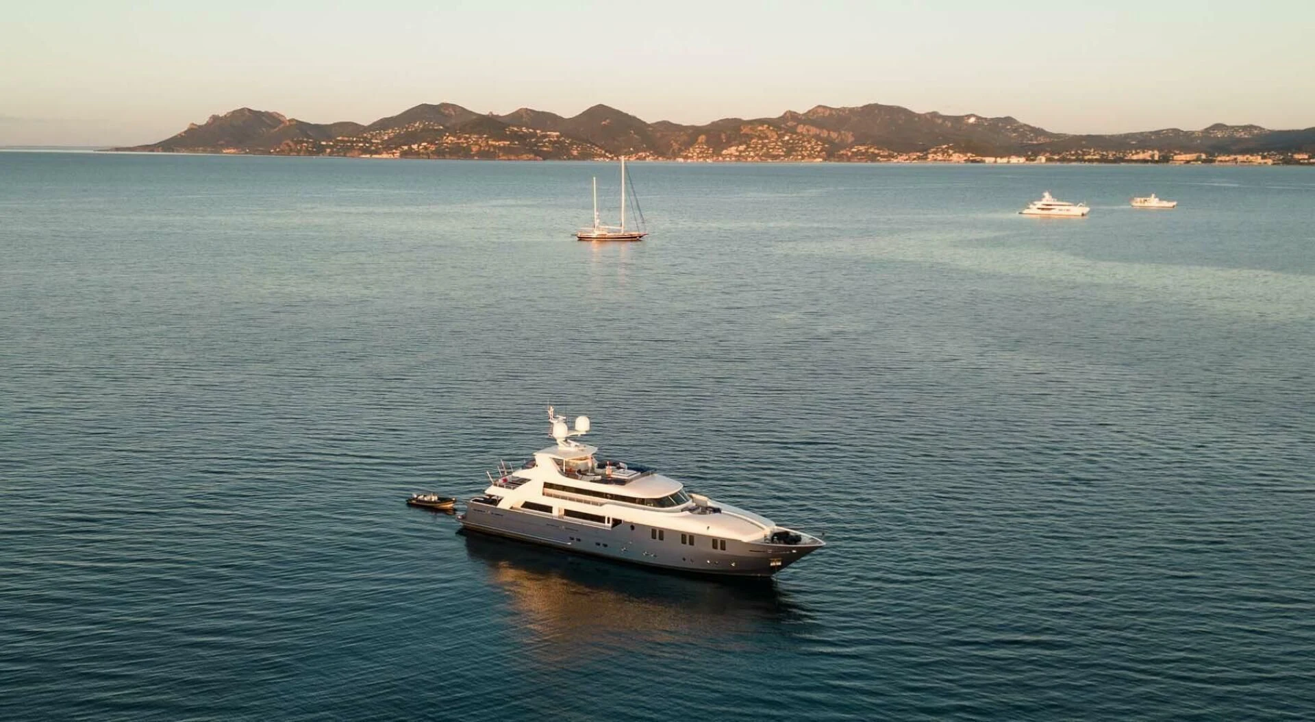 a boat in the water aboard IRAMA Yacht for Sale