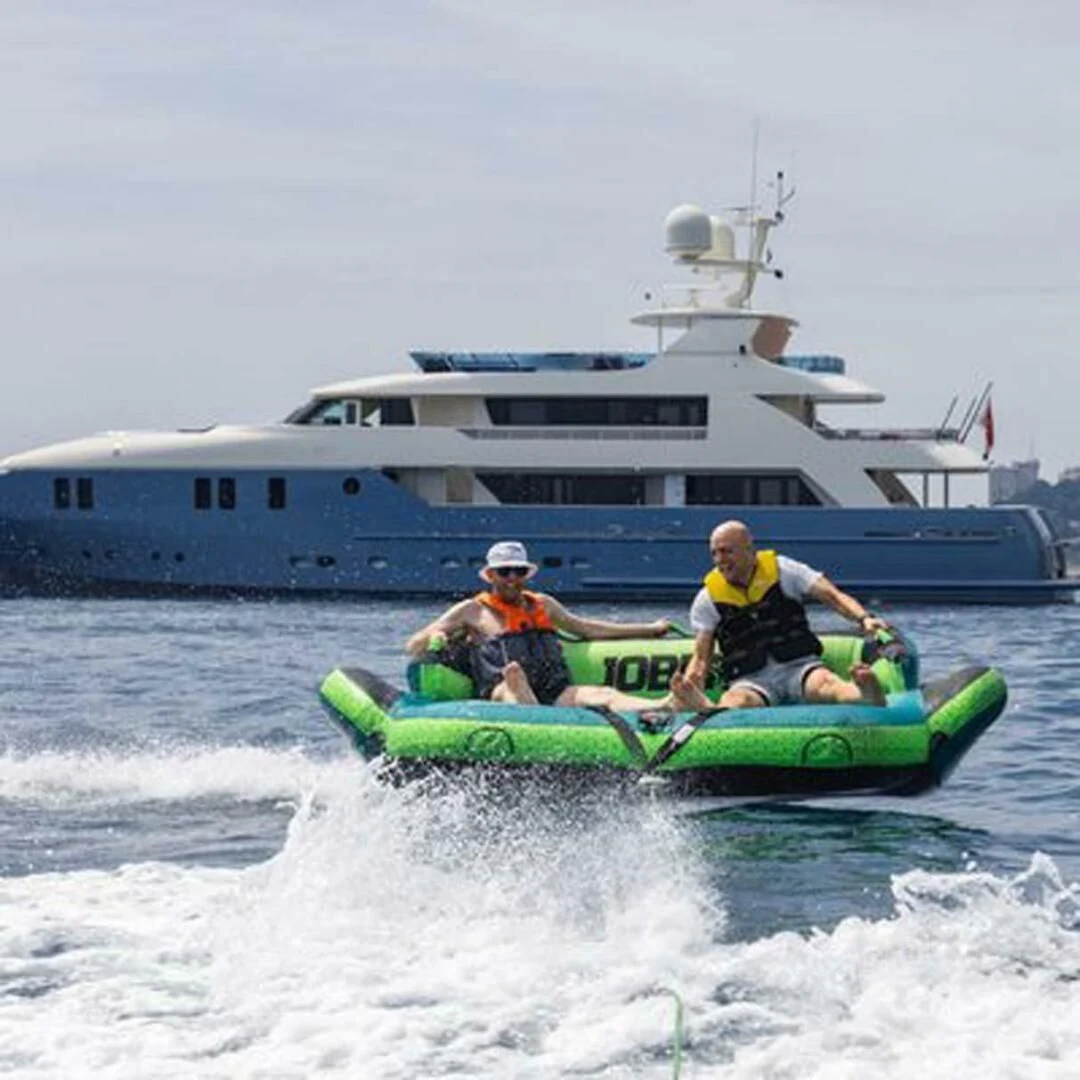 a boat with a boat in the background aboard IRAMA Yacht for Sale