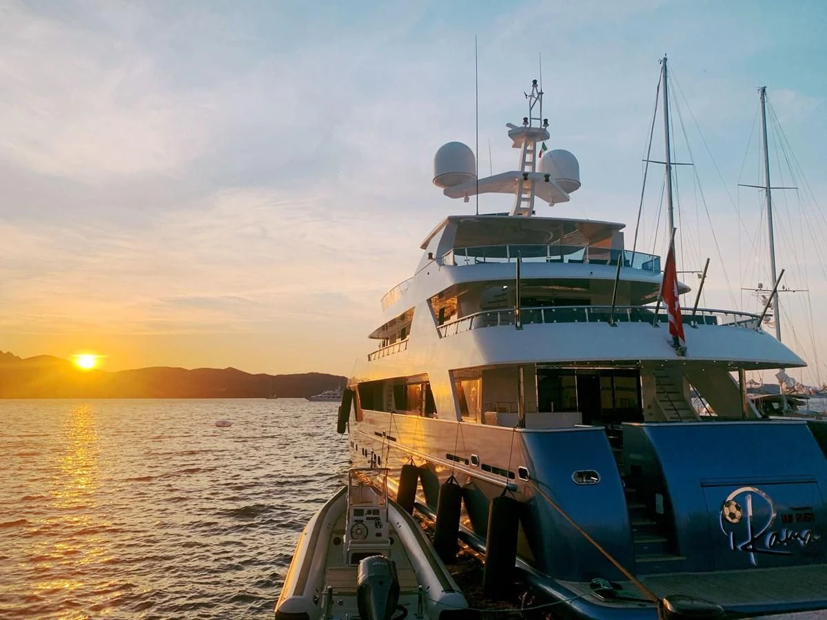 a boat on the water aboard IRAMA Yacht for Sale