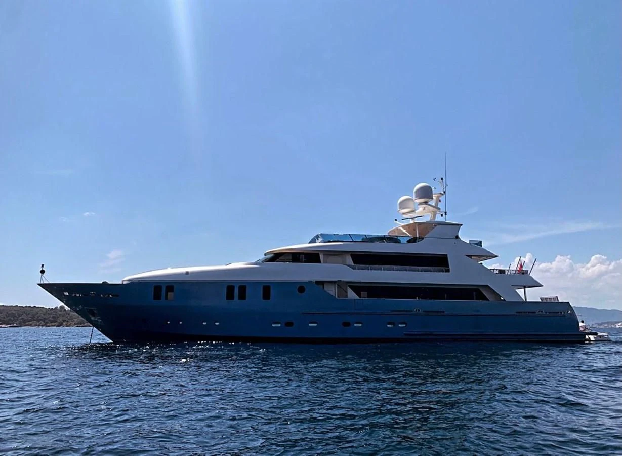 a boat on the water aboard IRAMA Yacht for Sale