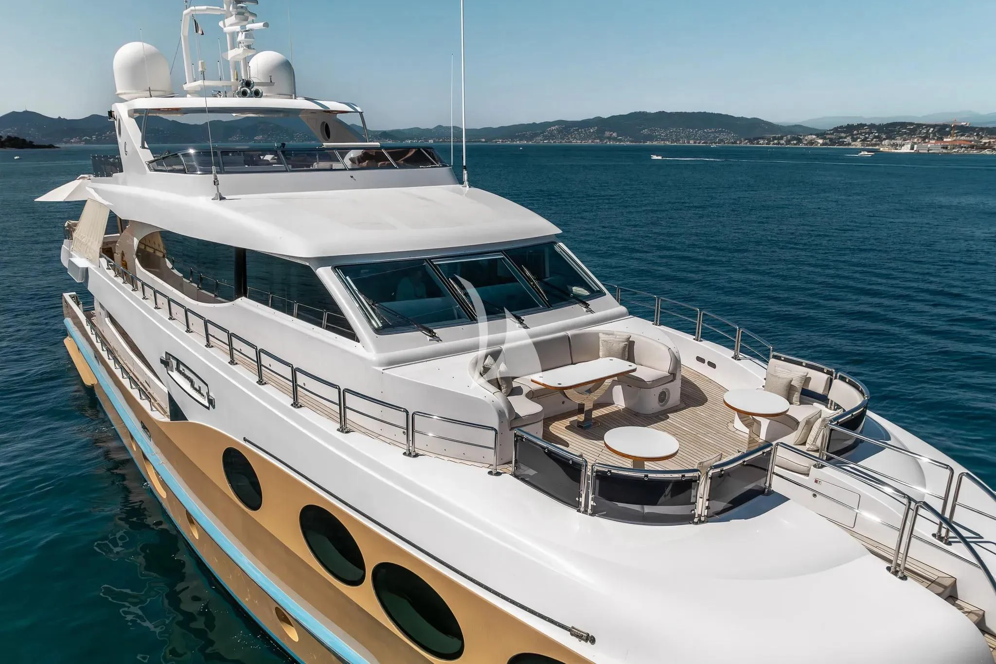 a boat on the water aboard GRAND CRU Yacht for Sale