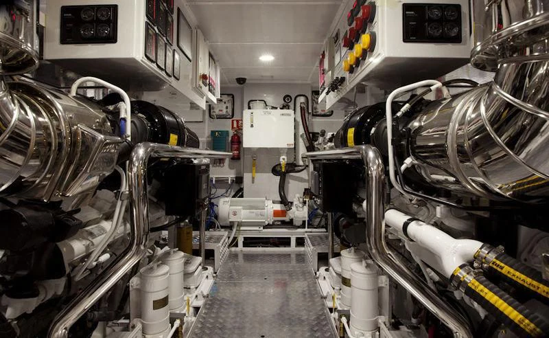 a room with machinery aboard GRAND CRU Yacht for Sale