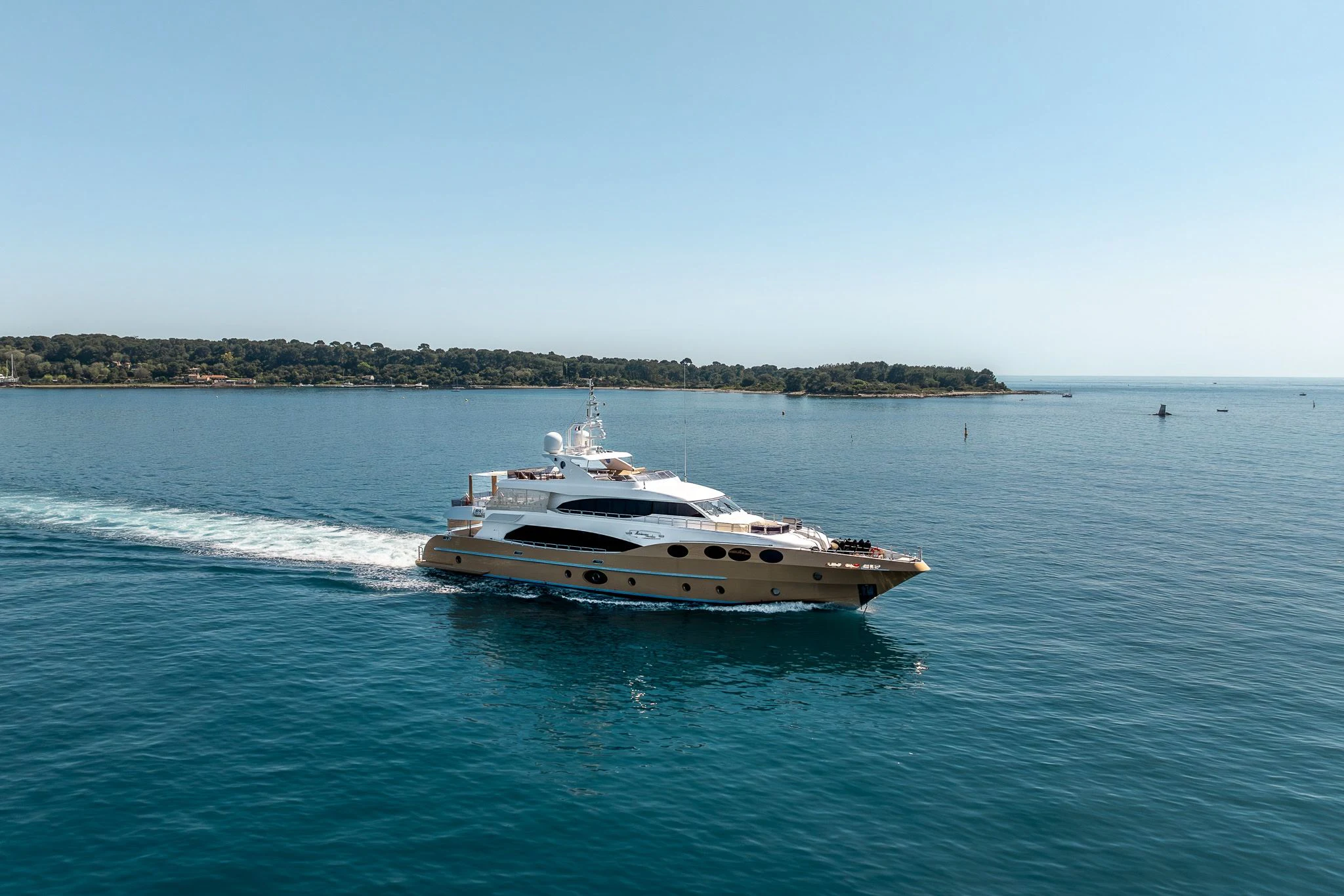 a boat on the water aboard GRAND CRU Yacht for Sale