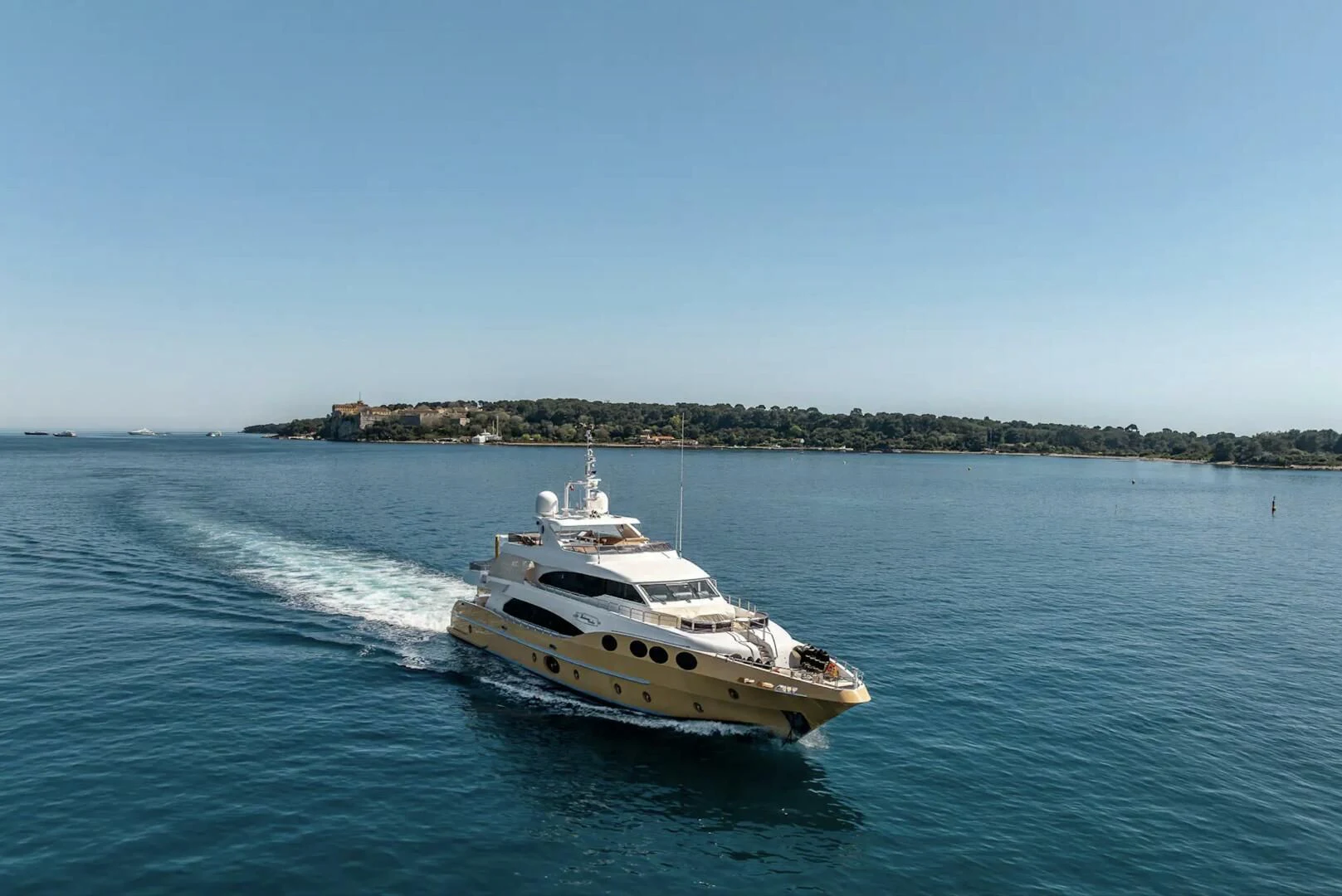 a boat on the water aboard GRAND CRU Yacht for Sale