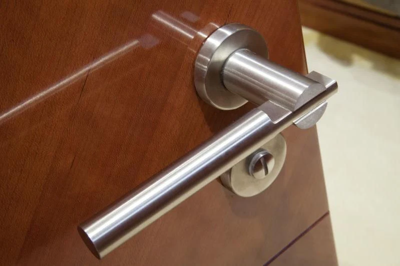 a silver door handle aboard GRAND CRU Yacht for Sale